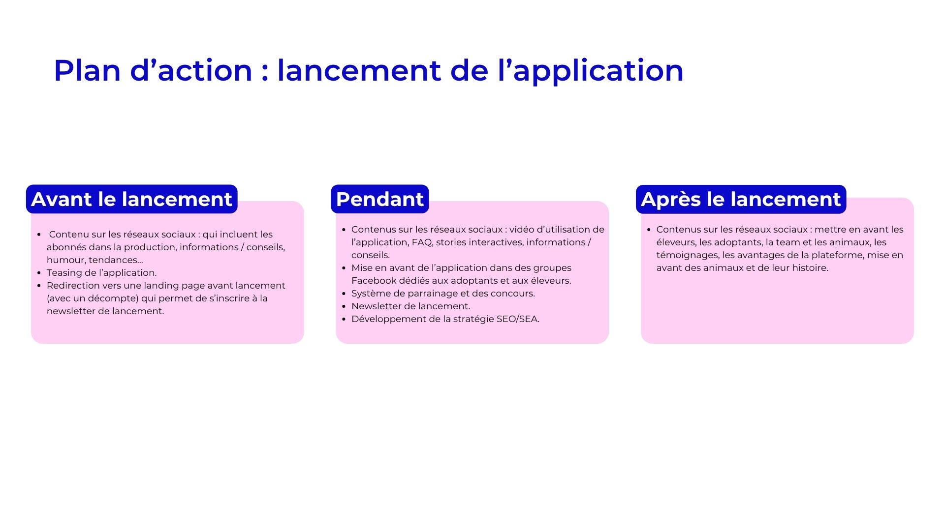 lancement de l'appli